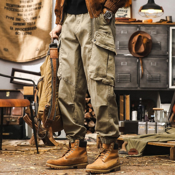 Vintage Loose Cotton Big Pockets Cargo Pants