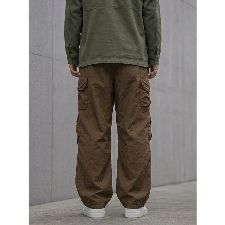 Japanese Loose Multi-pocket Straight-leg Cuffed Cargo Pants