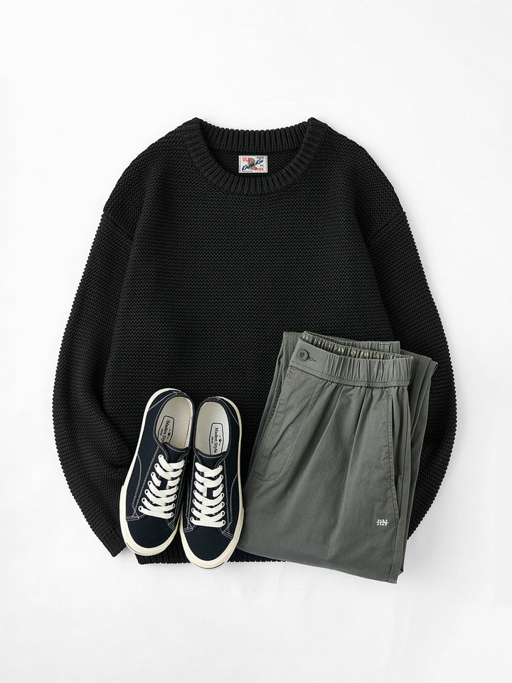 Heavyweight Pearl-Knit Crewneck Sweater