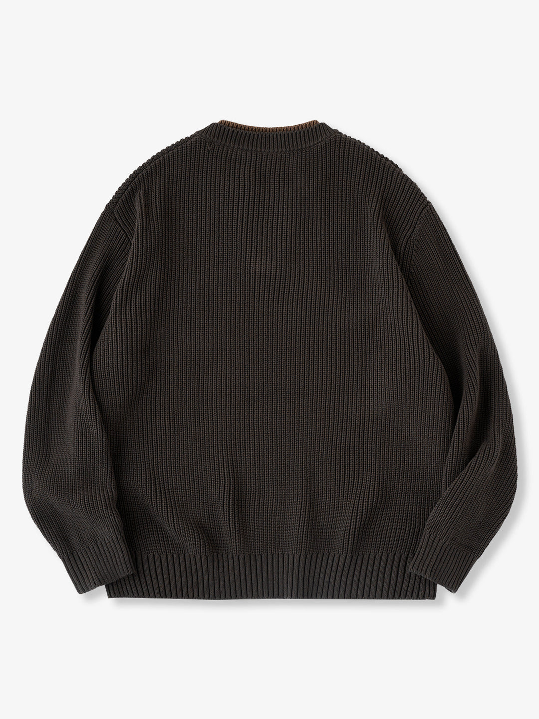 "STAY TRUE" Color-Block Layered Knit Sweater