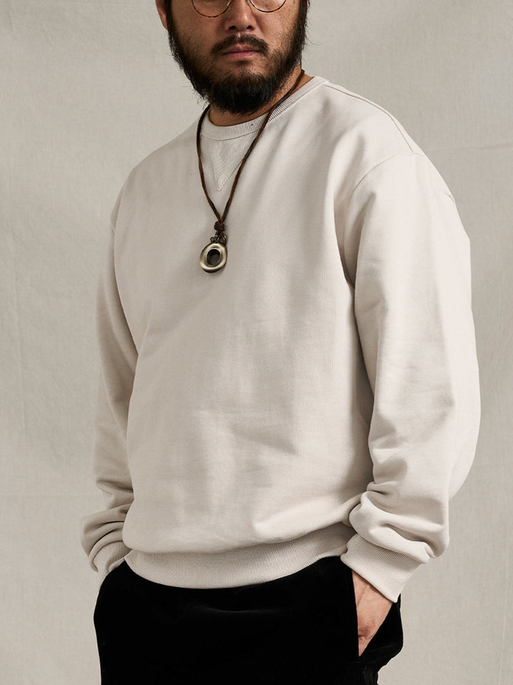"Skeleton-Visible Cat" Print Back-Pile Cotton V-Gusset Sweatshirt