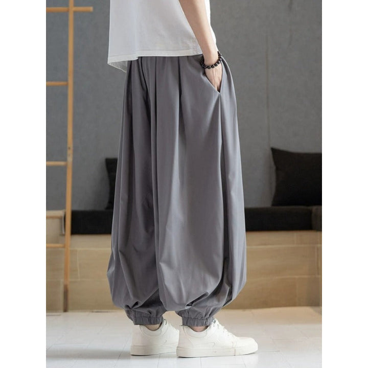 Loose Draped Ankle Tied Casual Harem Pants