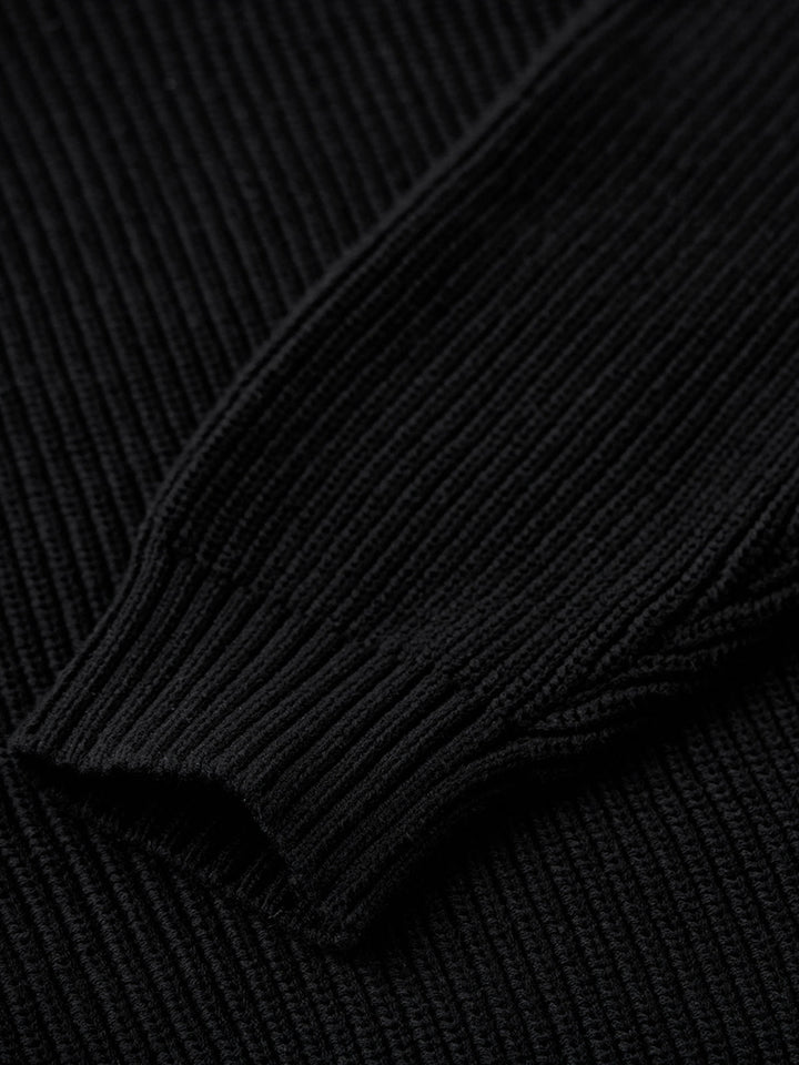 "STAY TRUE" Color-Block Layered Knit Sweater
