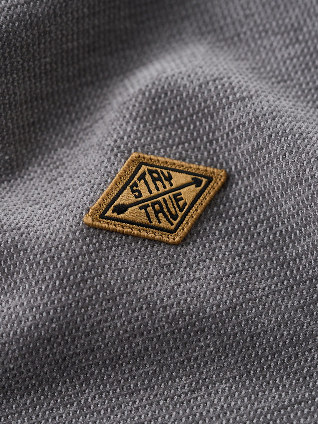 “STAY TRUE” Vintage Mini-Waffle Knit Sweatshirt