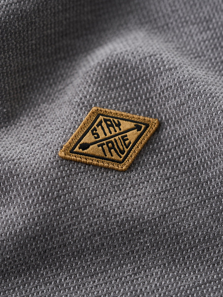 “STAY TRUE” Vintage Mini-Waffle Knit Sweatshirt