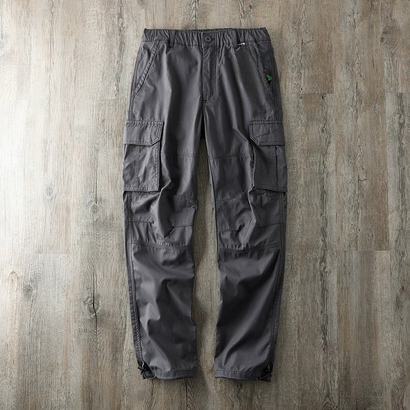 Multi-pocket Straight-leg Casual Trousers