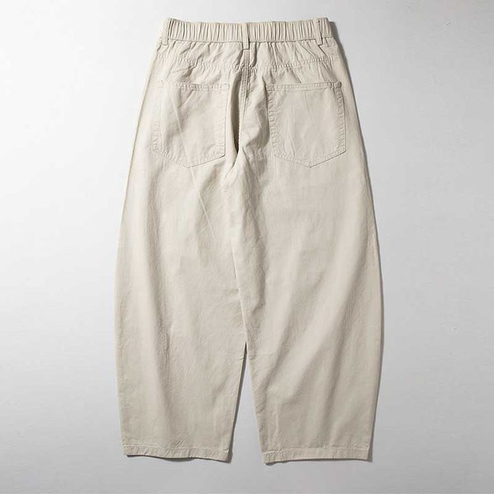 Cotton Loose Wide-leg Curved Pants