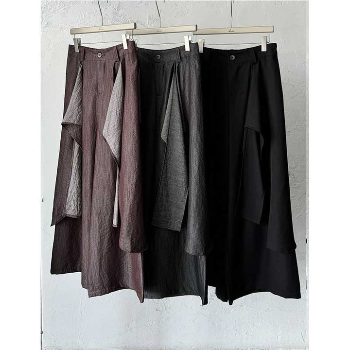 Irregular Slanted Placket Shirt and Trousers Two-piece set
