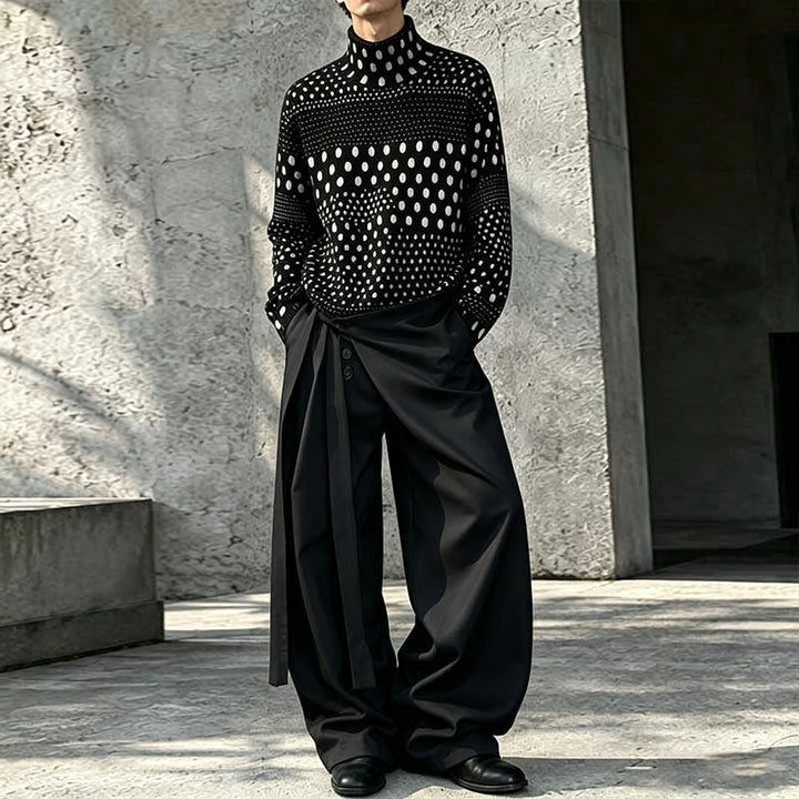 Lace-up A-line Straight Leg Thickened Loose Casual Pants
