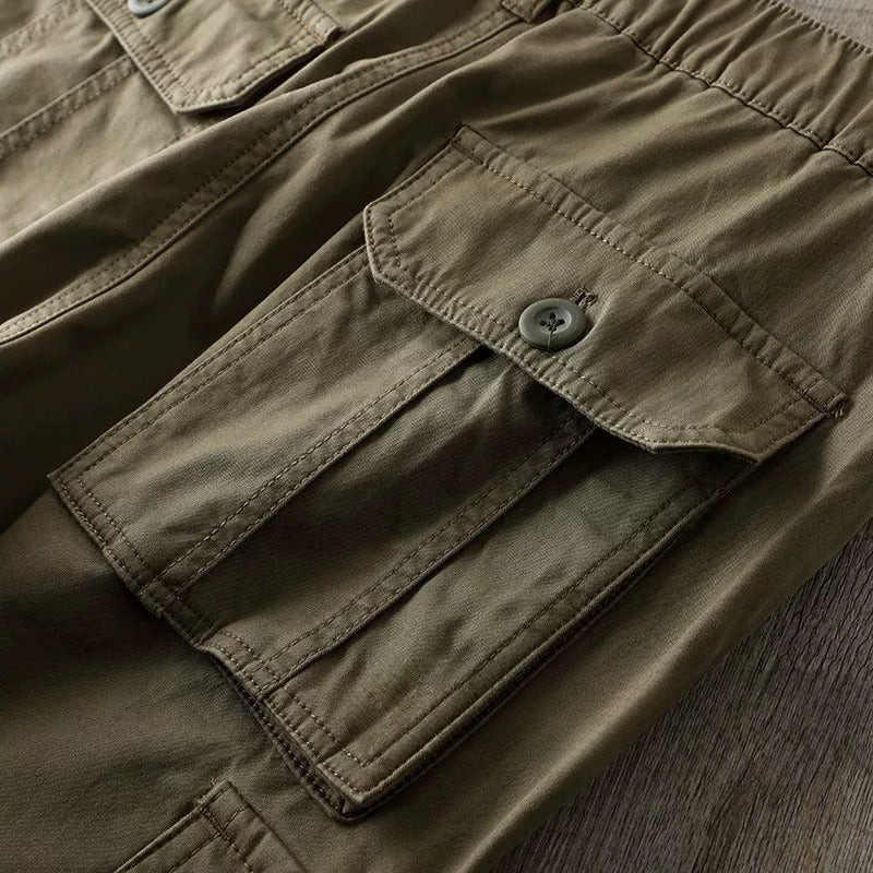 Multi-pocket Straight-leg Casual Trousers