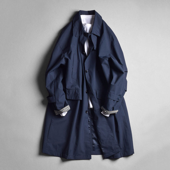 Mid-Length Lapel Loose Fit Casual Silhouette Trench Coat