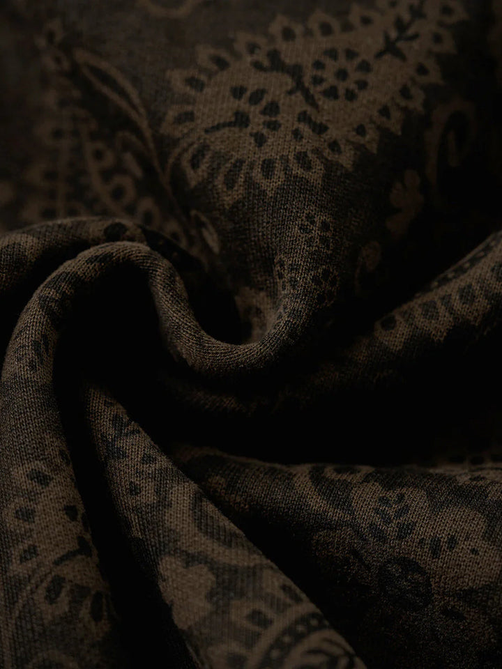 Washed Paisley All-Over Half-Button Sweatshirt