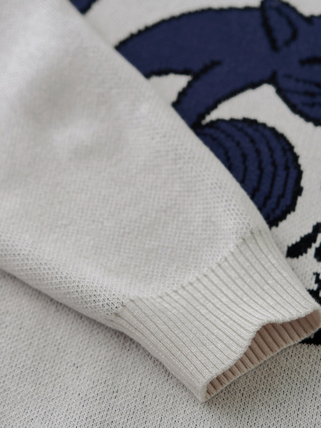 “Black Cat on Skull” Pop Art–Style Jacquard Knit Sweater