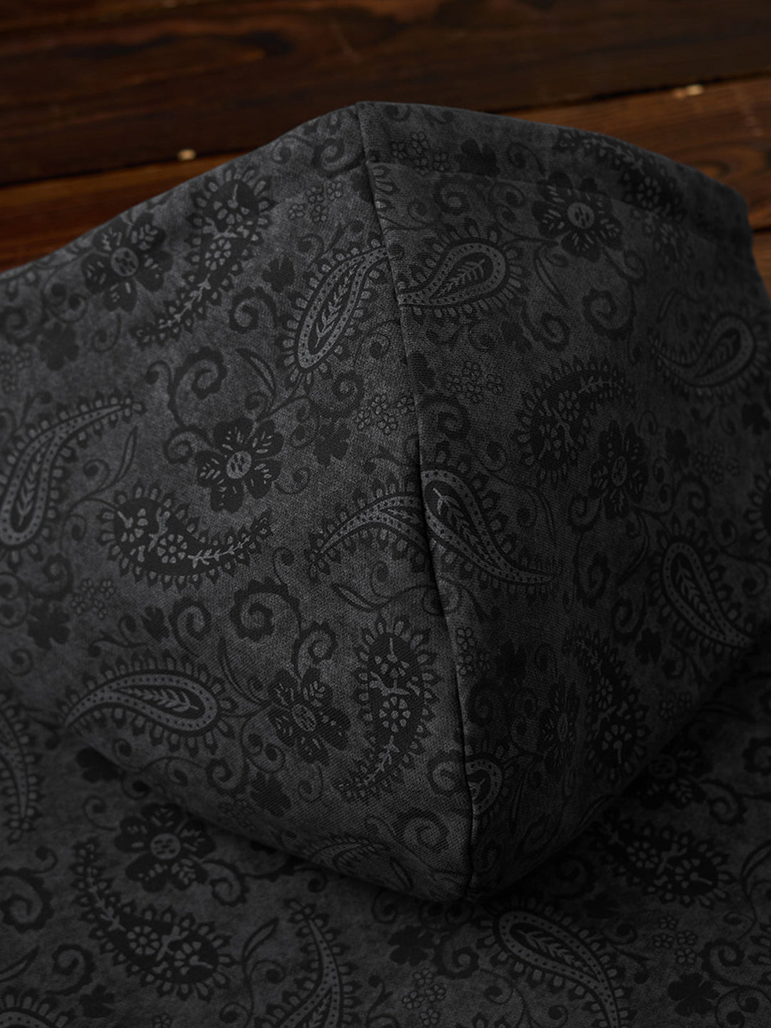 “KaraKu” Embroidered Logo Paisley-Print Cotton Hoodie