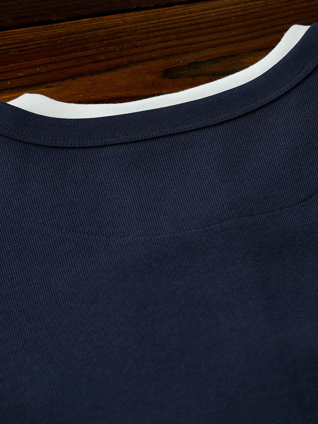Mini Waffle Henley Long Sleeve Sweatshirt with Faux Layered Design