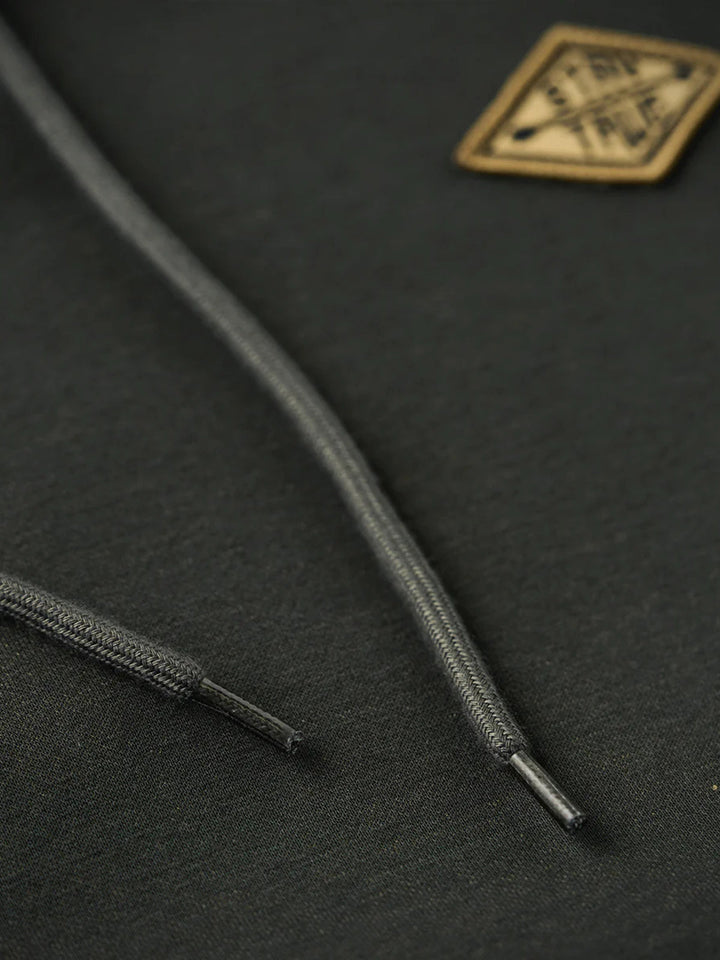 “STAY TRUE” Embroidered Patch Fleece-Lined Utility Hoodie