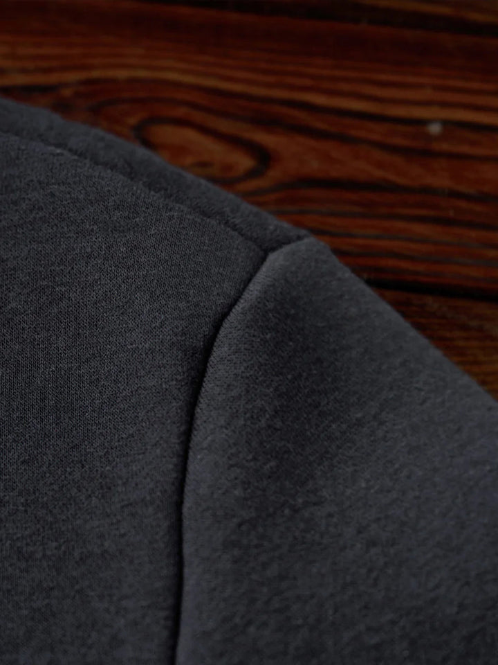 Pullover hoodie with brushed lining and contrast elbow patches