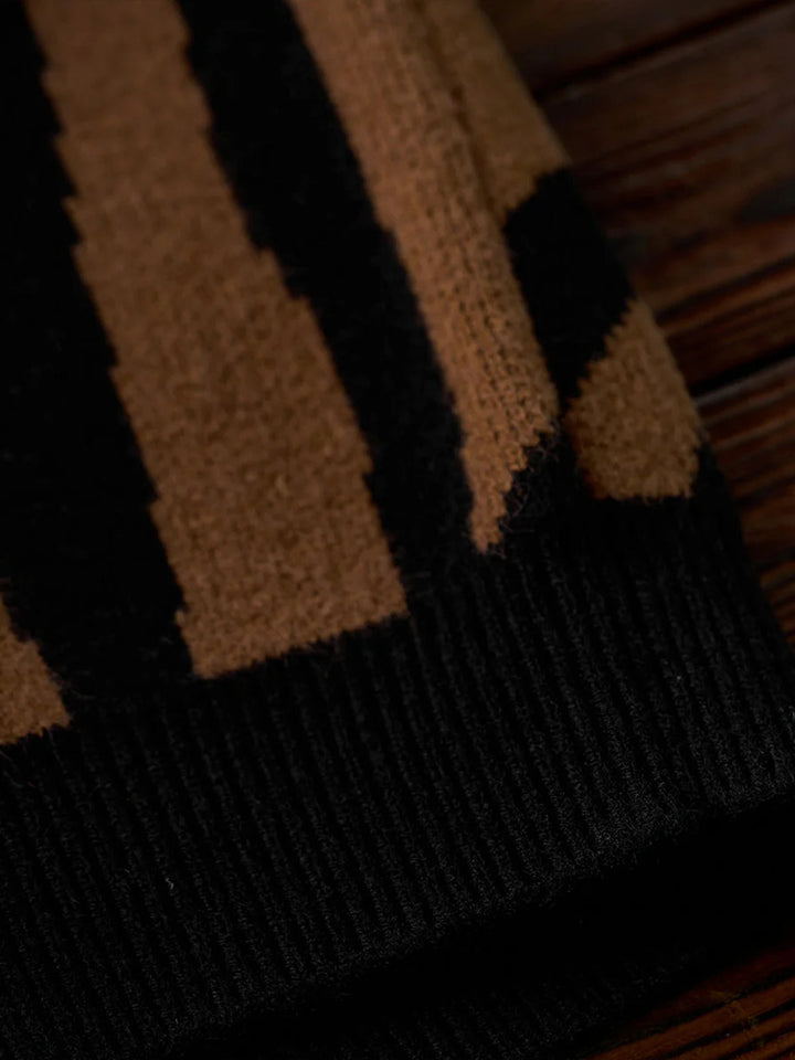 Karaku × Satoshi Kawamata ‘Tiger’ Embroidered Jacquard Knit Cardigan