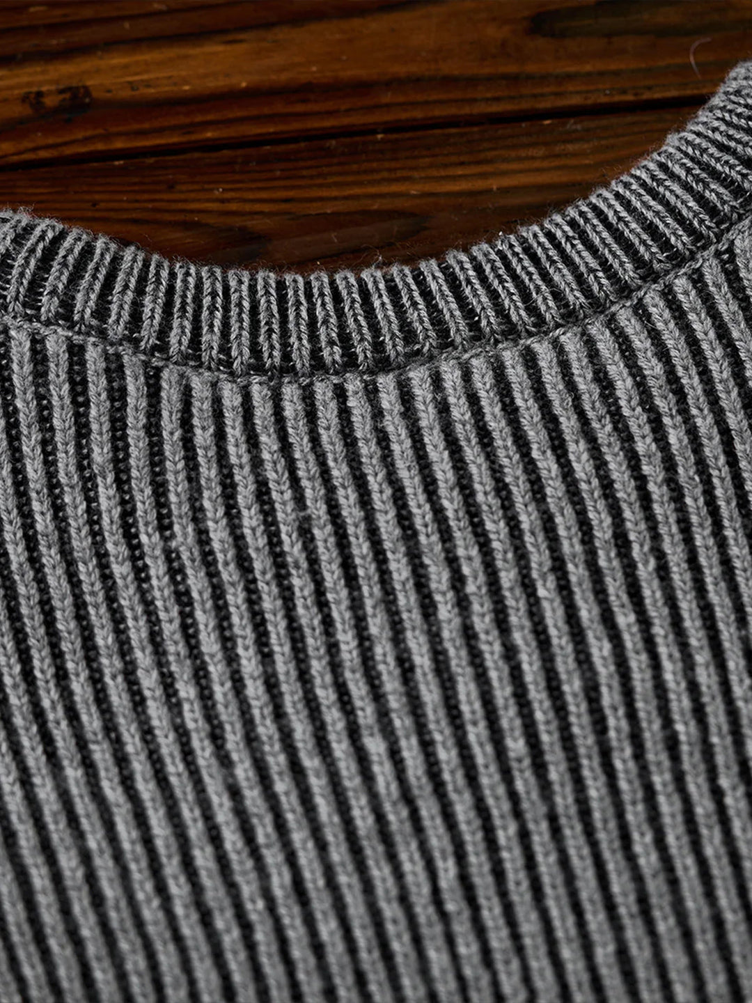 Wool-Blend Ribbed Knit Sweater