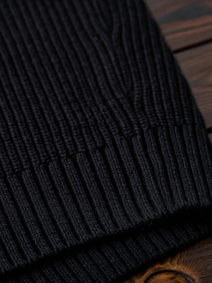 Rib-Knit Sweater with “Karaku” Logo Embroidery