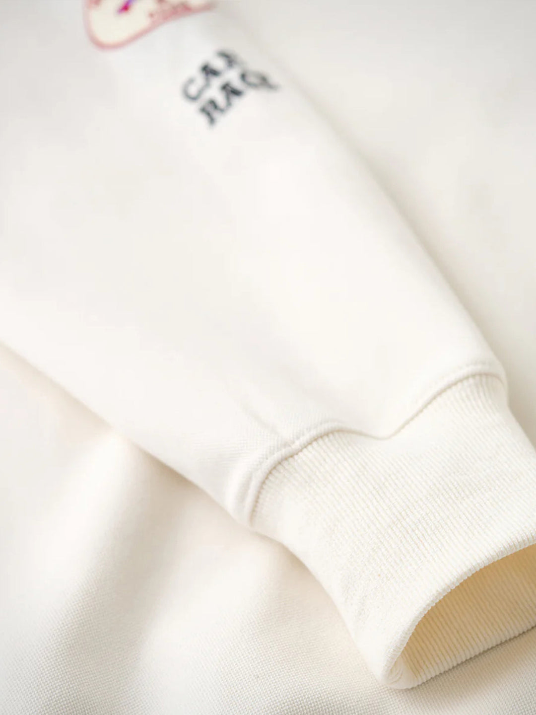 Racing-Inspired Embroidery &amp; Patch V-Gusset Cotton Sweatshirt