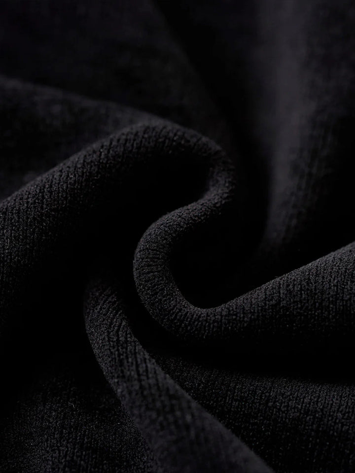 Henley Neck Fleece Sweatshirt with “KaraKu” Embroidery (Double-Sided Brushed)