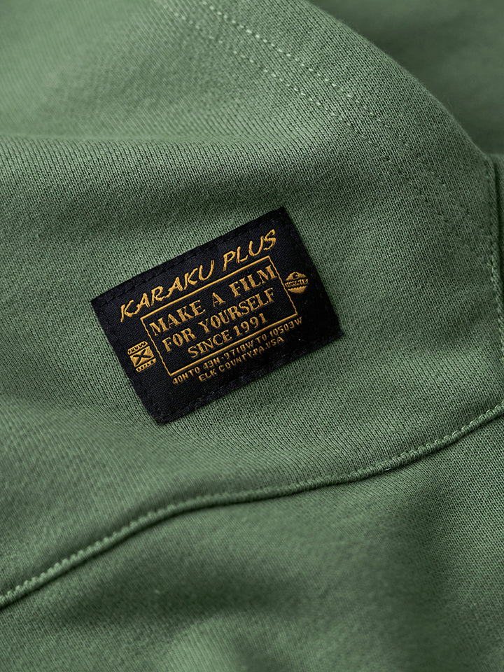 Heavyweight Crewneck Sweatshirt with Suede Elbow Patches and Loop-Back Lining