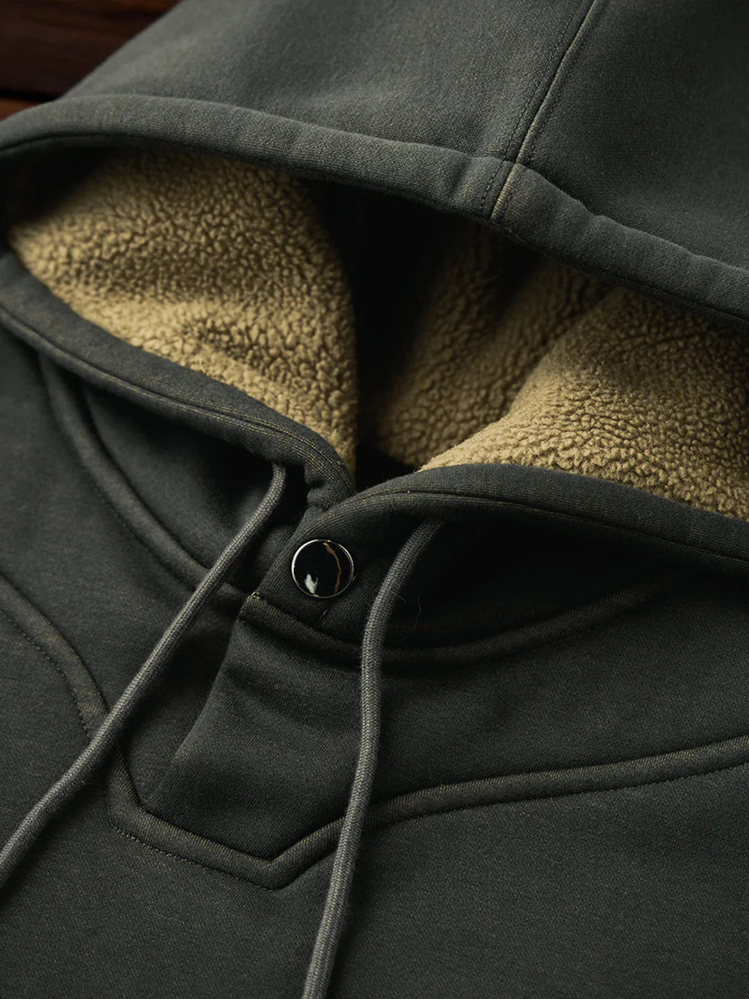 “STAY TRUE” Embroidered Patch Fleece-Lined Utility Hoodie