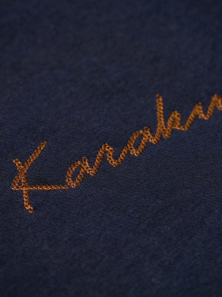 "KaraKu" Embroidery  Elbow Suede Patches Brushed Cotton Sweatshirt