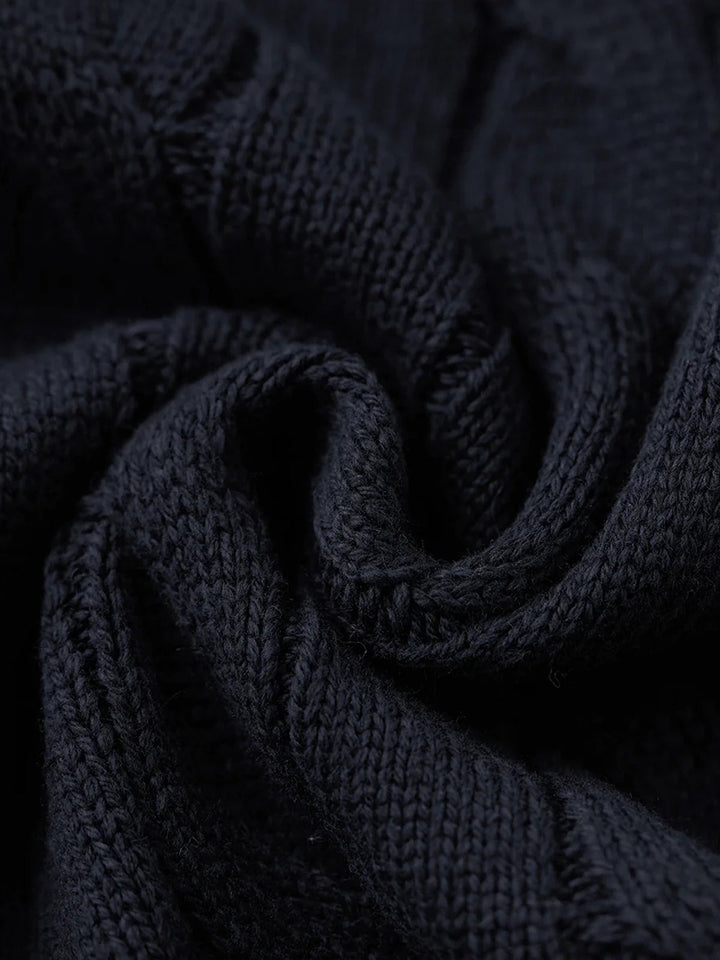 Wool-Blend Cable Knit Crewneck Sweater