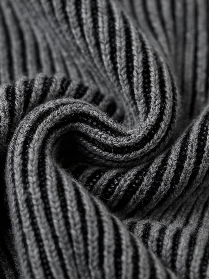 Wool-Blend Ribbed Knit Sweater
