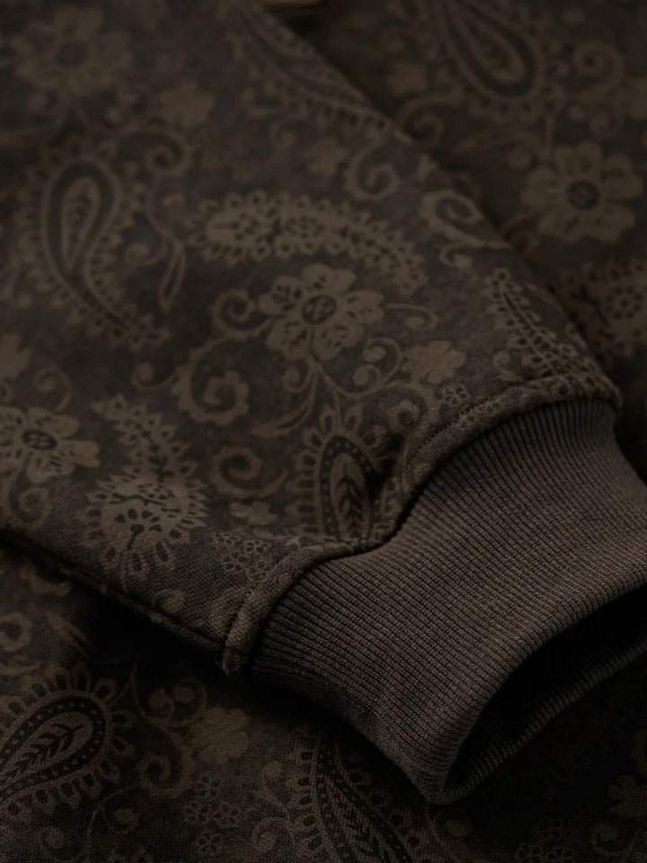 Washed Paisley All-Over Half-Button Sweatshirt