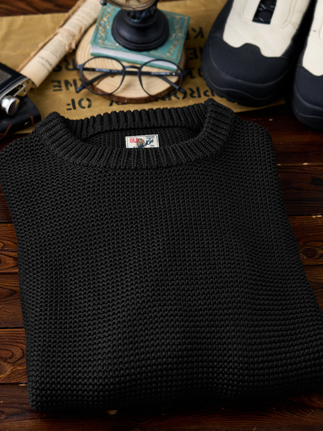 Heavyweight Pearl-Knit Crewneck Sweater