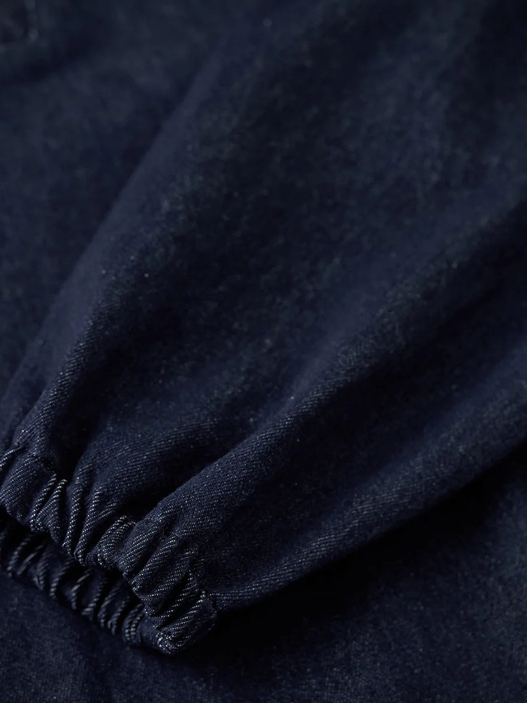 Washed Denim Hoodie with Half-Button and Side Slits