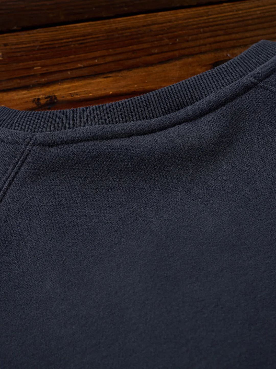 Brushed Fleece American Casual Heavyweight Navy Crewneck Sweatshirt