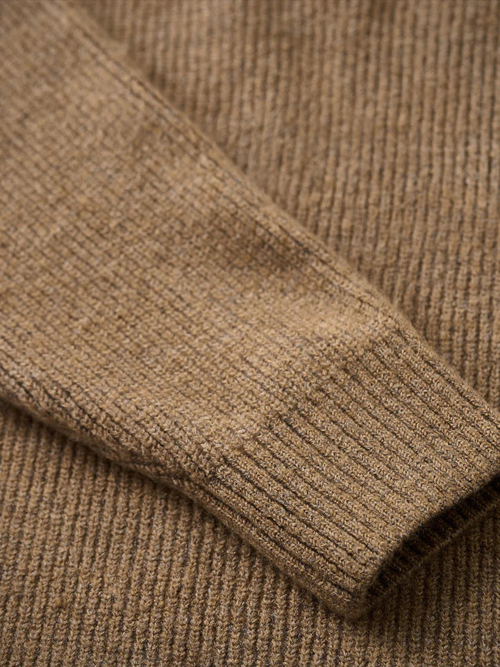 590g Heavyweight Polo-Collar Knit Sweater