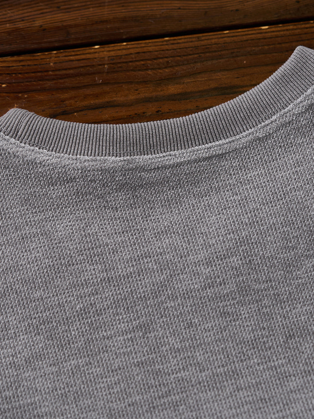 “STAY TRUE” Vintage Mini-Waffle Knit Sweatshirt