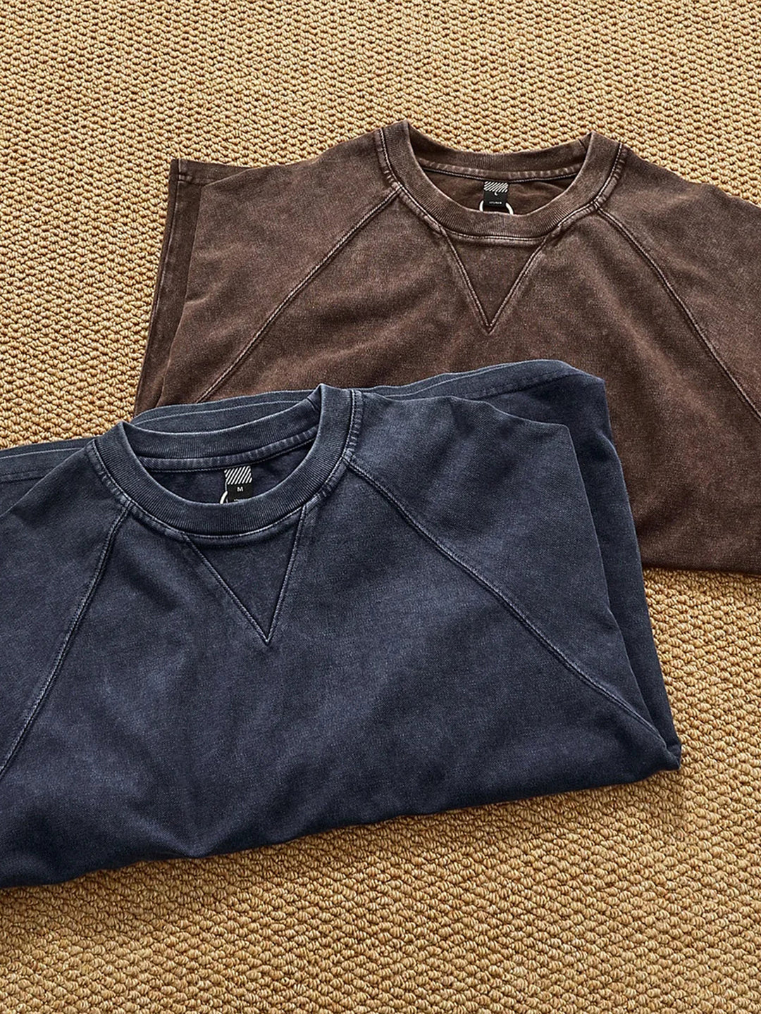 Heavyweight Washed Cotton Patch Crewneck Sweatshirt