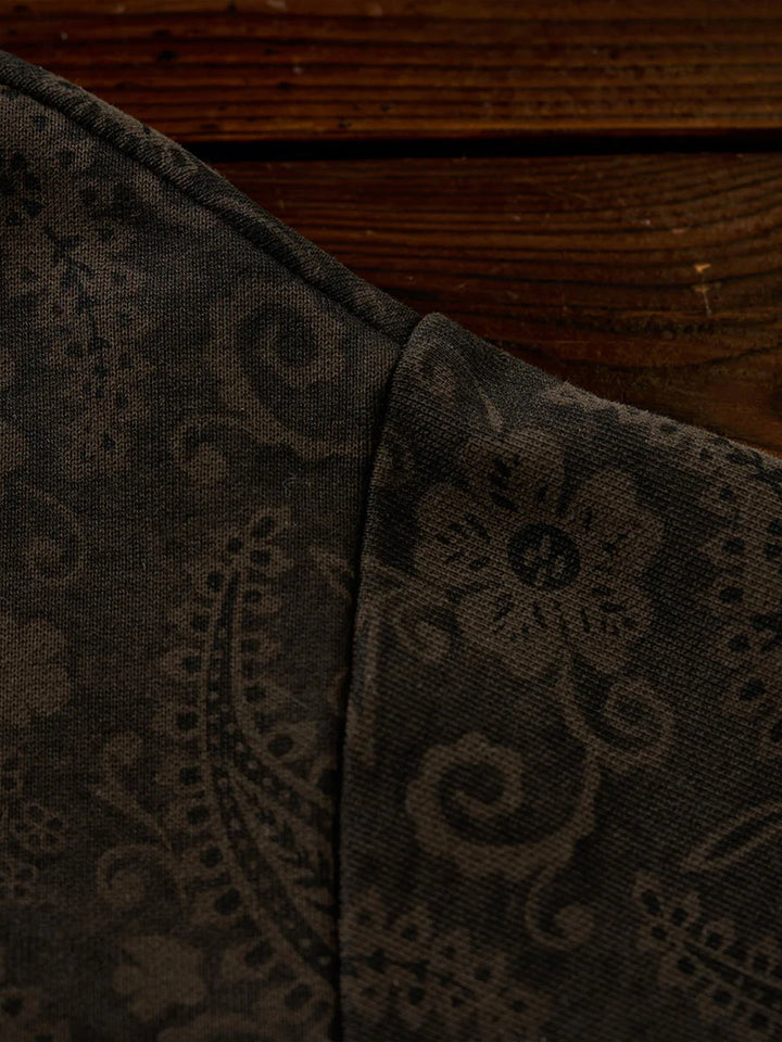 Washed Paisley All-Over Half-Button Sweatshirt