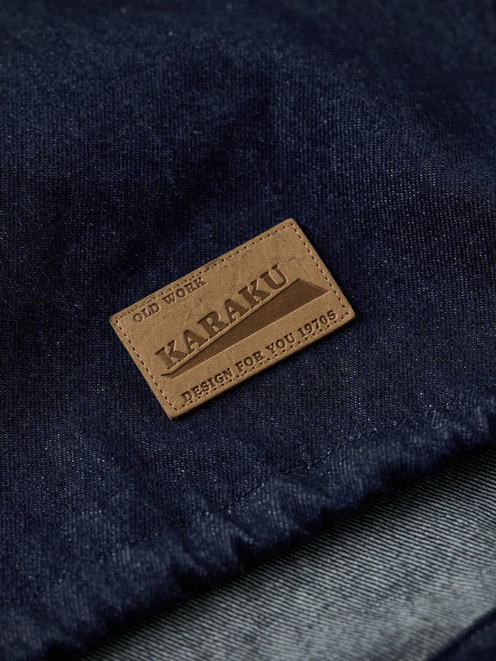 Washed Denim Hoodie with Half-Button and Side Slits