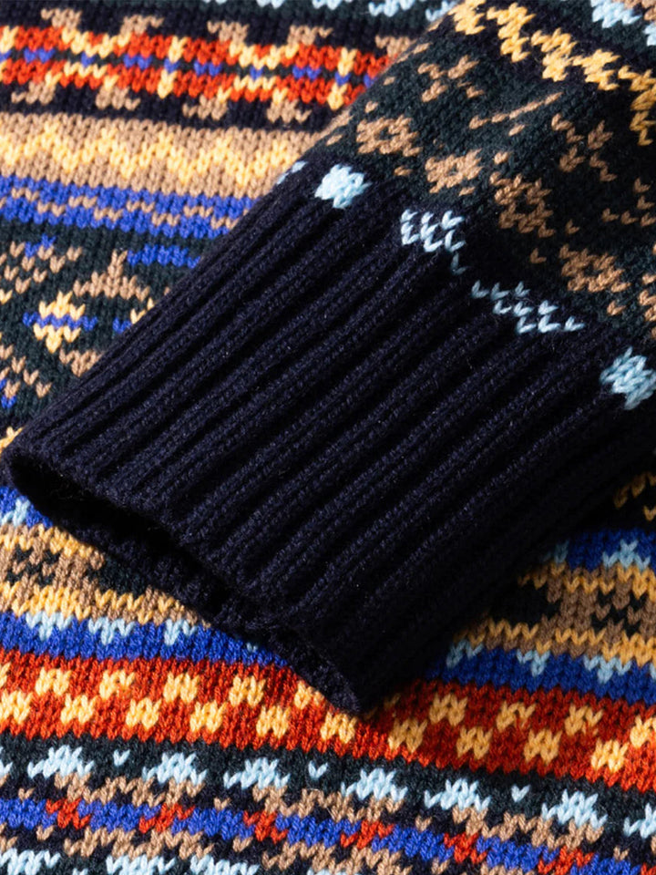 Wool-Blend Fair Isle Jacquard Knit Sweater