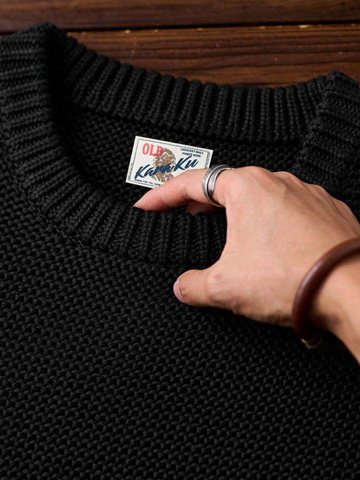 Heavyweight Pearl-Knit Crewneck Sweater