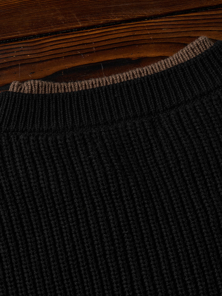 "STAY TRUE" Color-Block Layered Knit Sweater