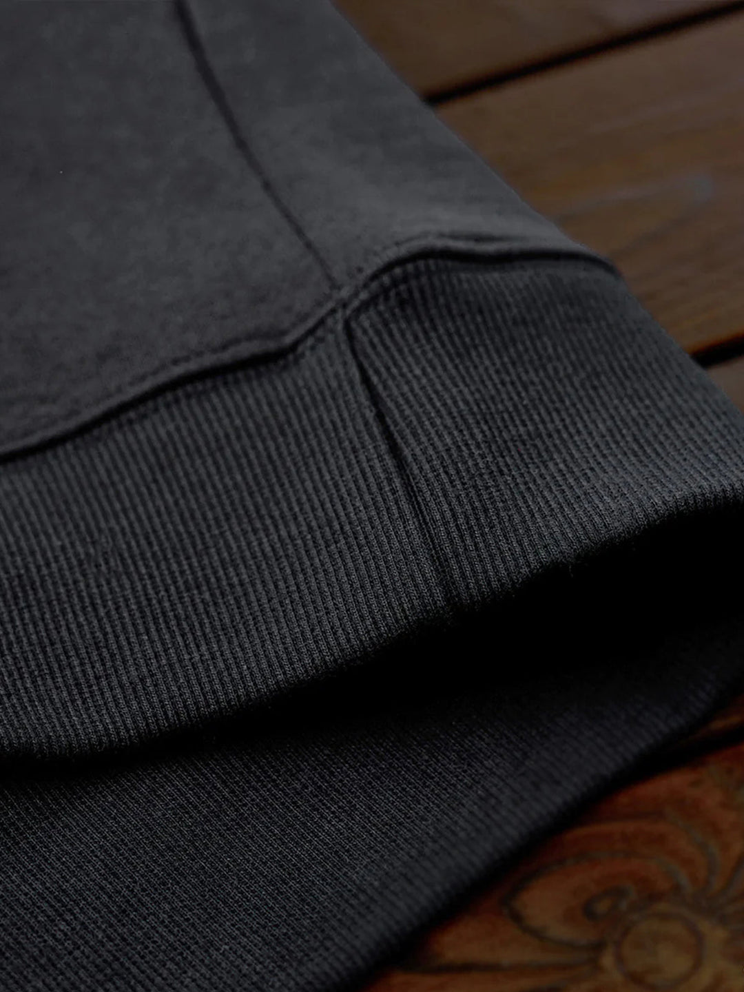 Pullover hoodie with brushed lining and contrast elbow patches