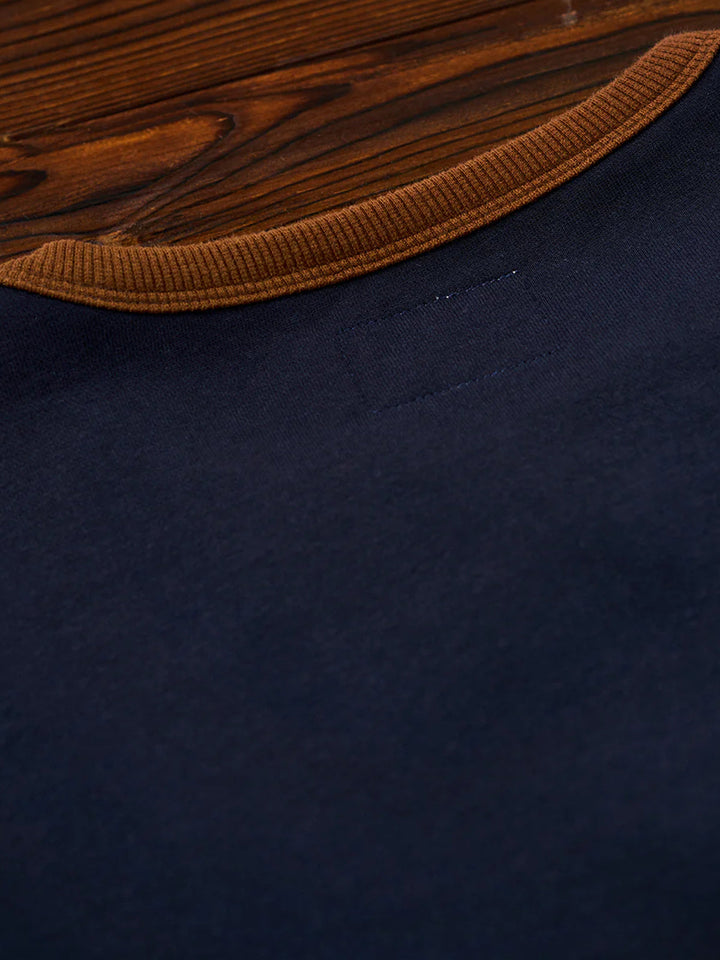 "KaraKu" Embroidery  Elbow Suede Patches Brushed Cotton Sweatshirt