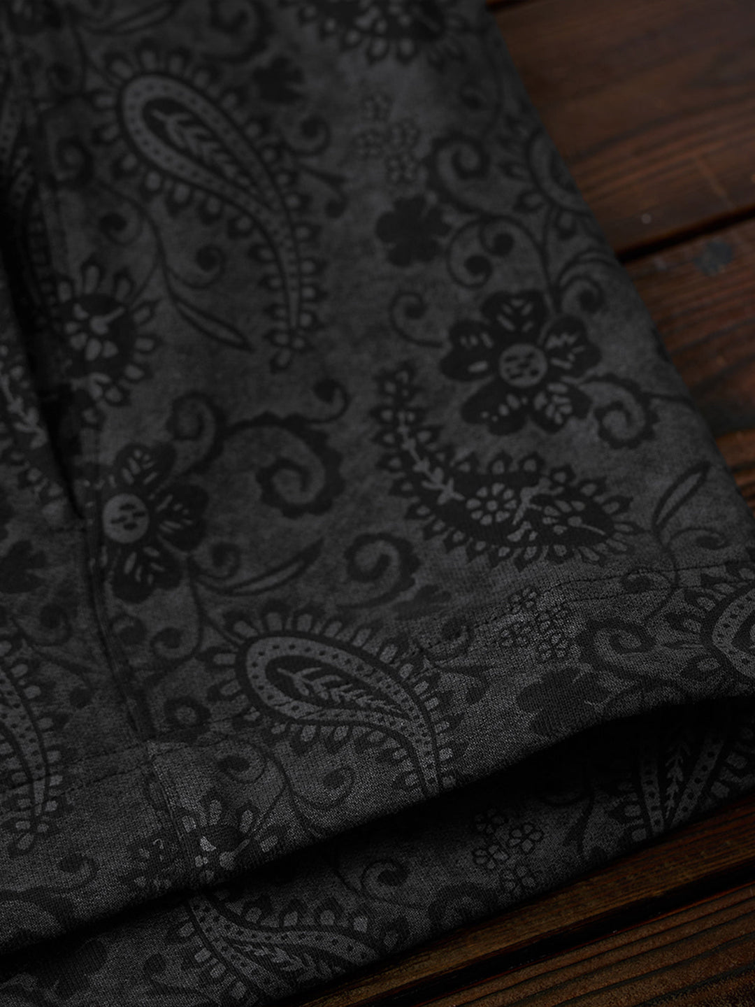 “KaraKu” Embroidered Logo Paisley-Print Cotton Hoodie