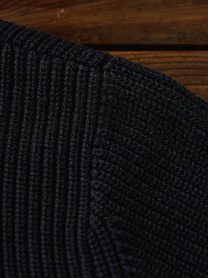 Rib-Knit Sweater with “Karaku” Logo Embroidery