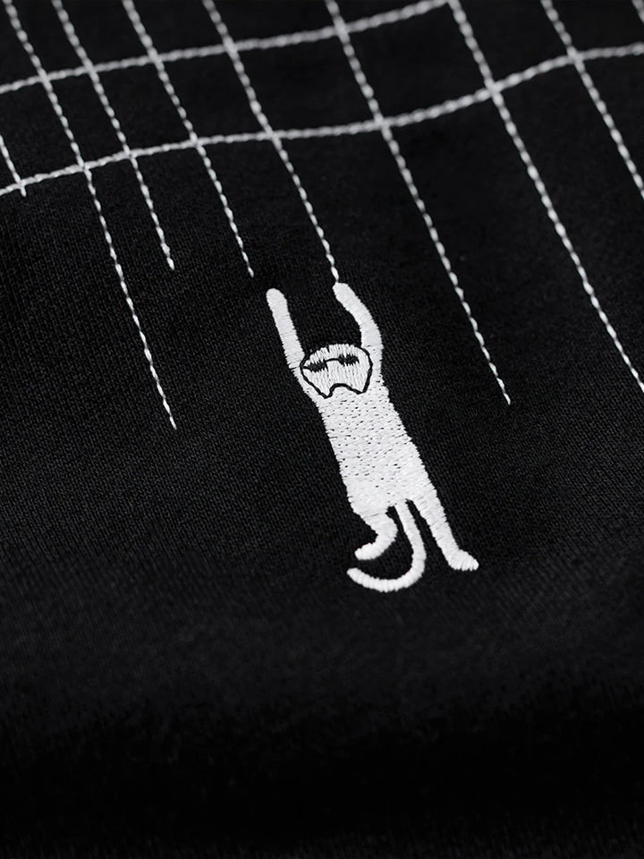 “Scratching Cat” Sashiko Embroidered Sweatshirt