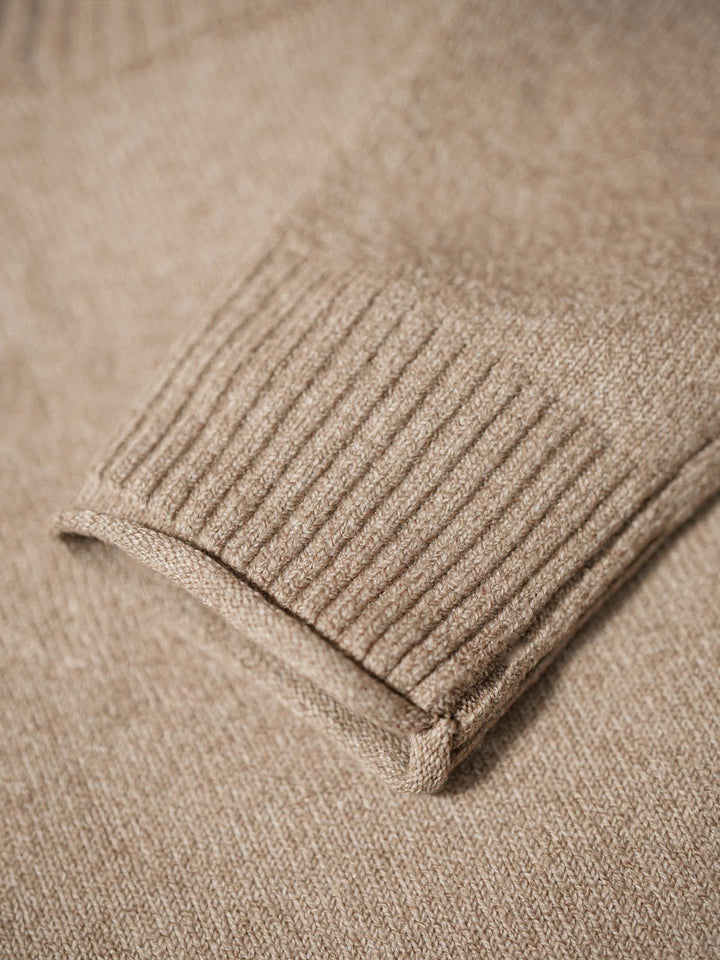 Elbow Patch Turtleneck Fancy Knit Sweater