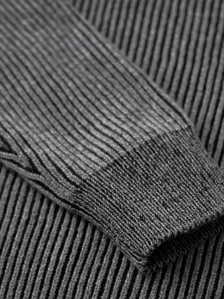 Wool-Blend Ribbed Knit Sweater